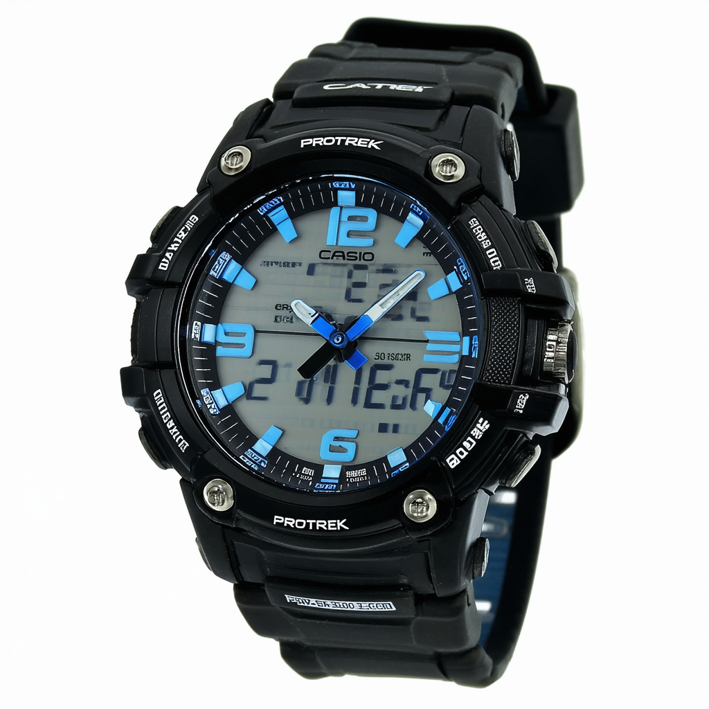 Casio Men's PRW-3000-2CR "Protrek" Sport Watch with Black Resin Band
