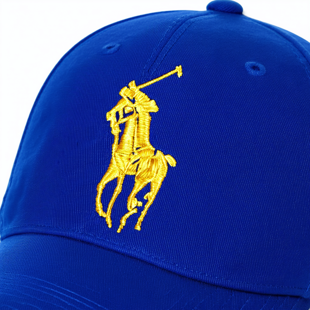 Ralph Lauren Polo Men's Hat Ball Cap Royal Blue with Big Gold Pony