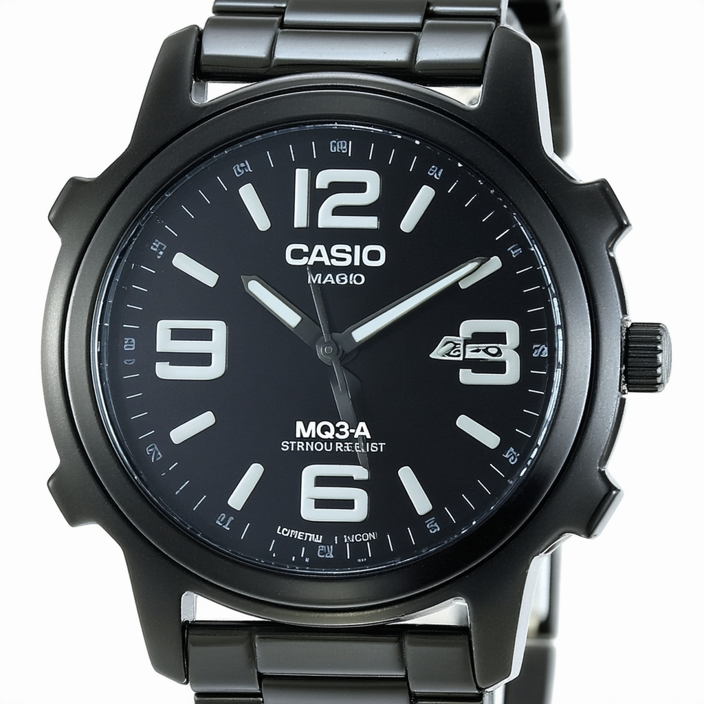 Casio Men's MQ38-1A Black Resin Analog Quartz Watch with Black Dial
