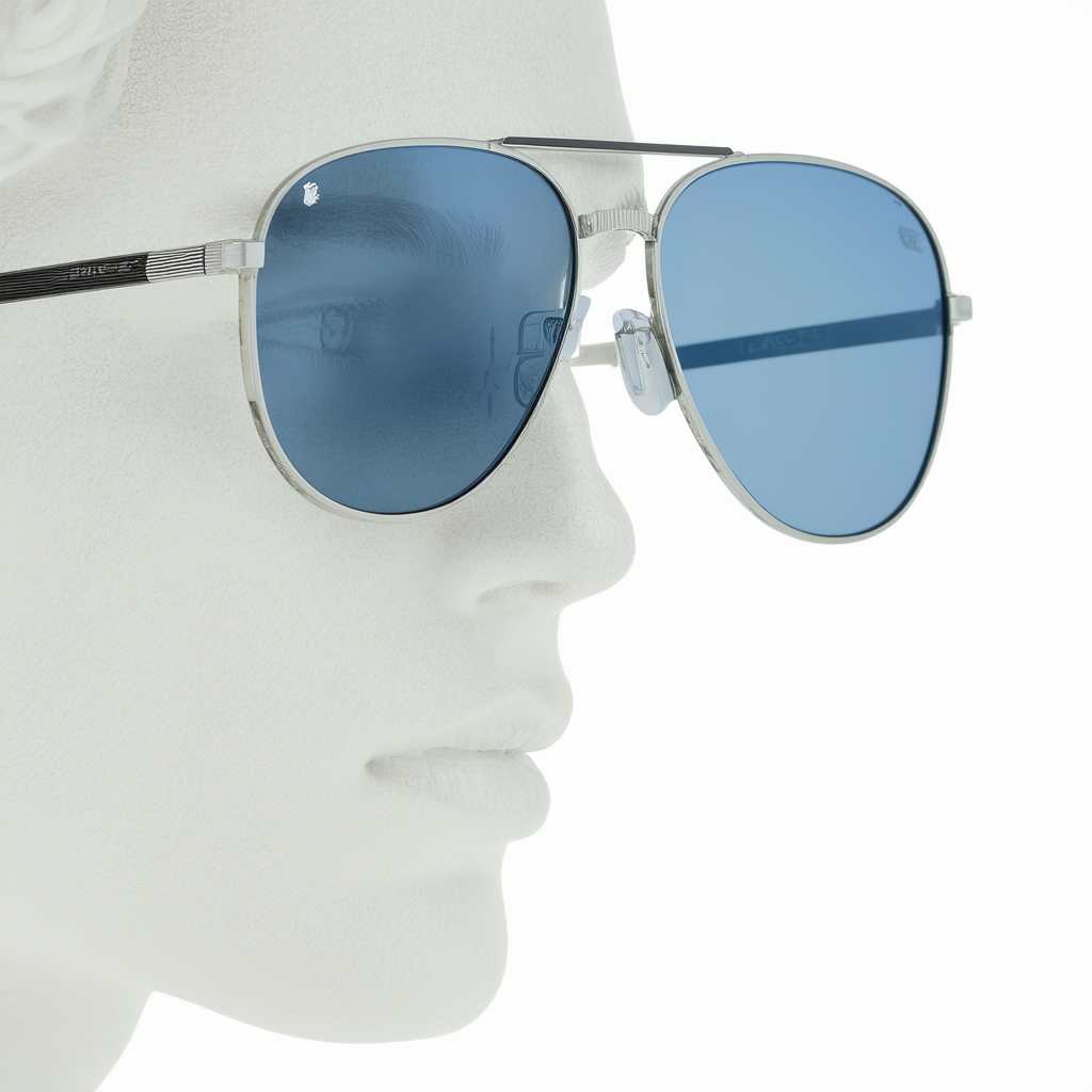 Lacoste L163S-038 Mens L163S Silver Blue Sunglasses