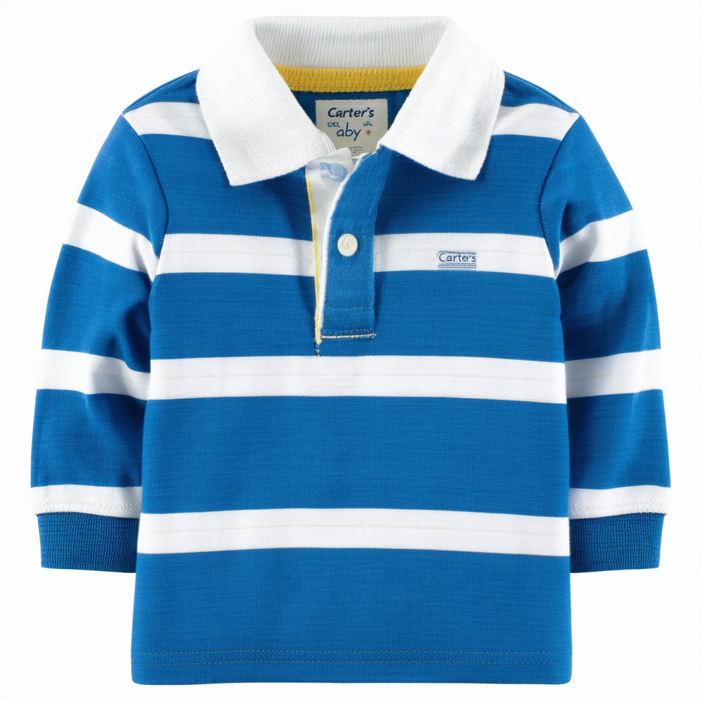 Carter's Baby Boys' Striped Rugby Shirt - Blue - 12 Months