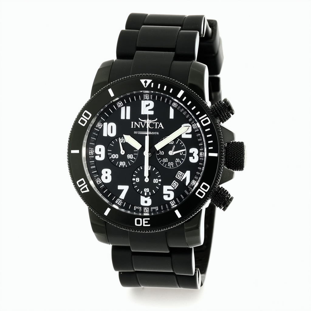 Invicta Men's 6917 Corduba Chronograph Black Dial Black Polyurethane Watch