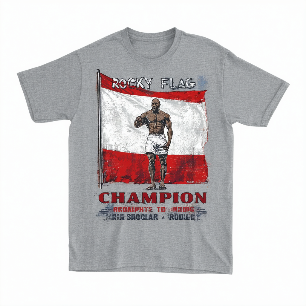 Rocky Flag Champion Unisex Adult T Shirt for Men and Women