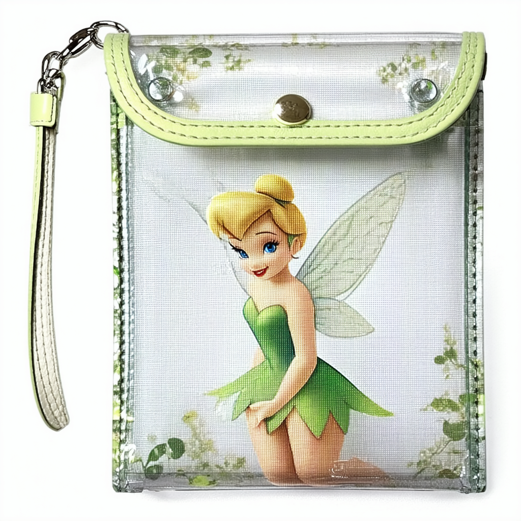 Disney Tinkerbell Clear Envelope Wallet with Wristlet