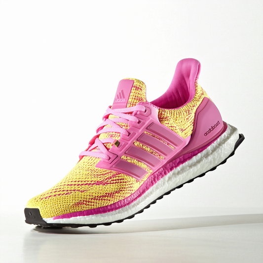 Adidas Energy Boost 2 M Running Shoe - Pink/Yellow - Womens - 8.5