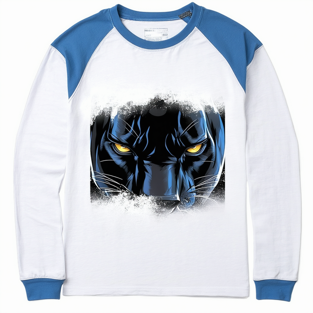Marvel Men's Official Panther Gaze Fashion Raglan