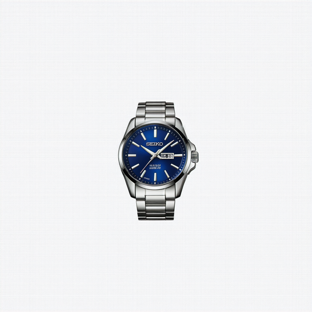 Seiko Men's 44mm Steel Bracelet & Case Hardlex Crystal Quartz Blue Dial Analog Watch SSB259P1