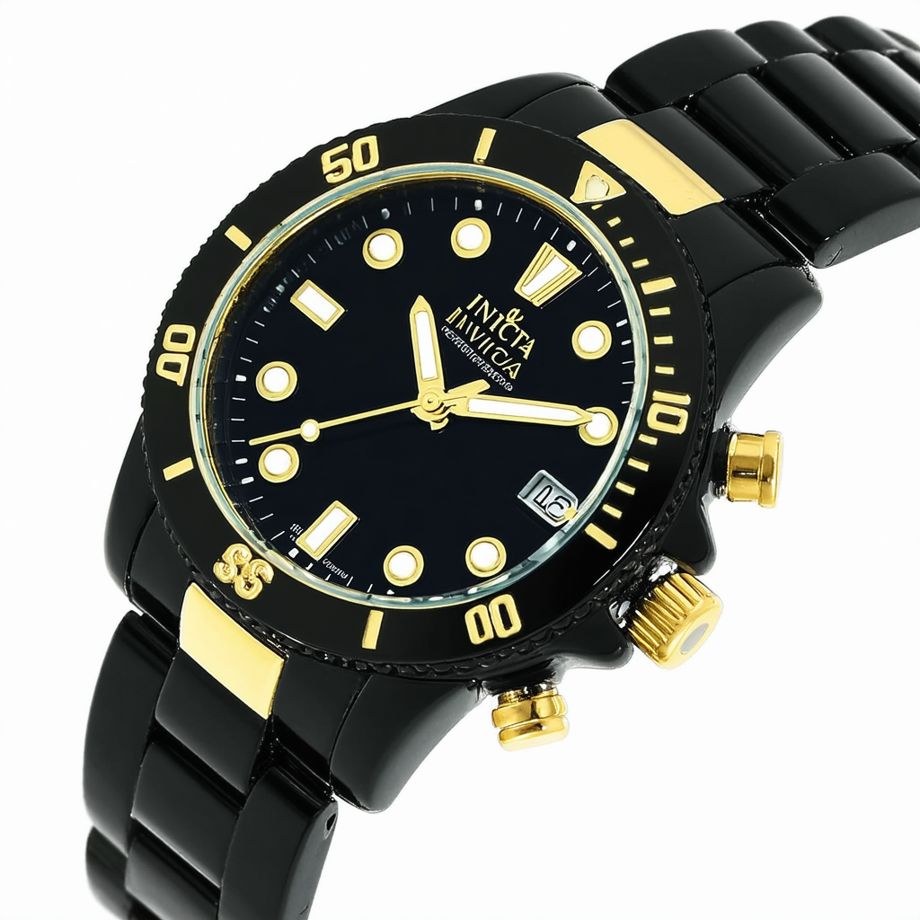 Invicta Women's 14913 Ceramics Gold Dial Black Ceramic Watch