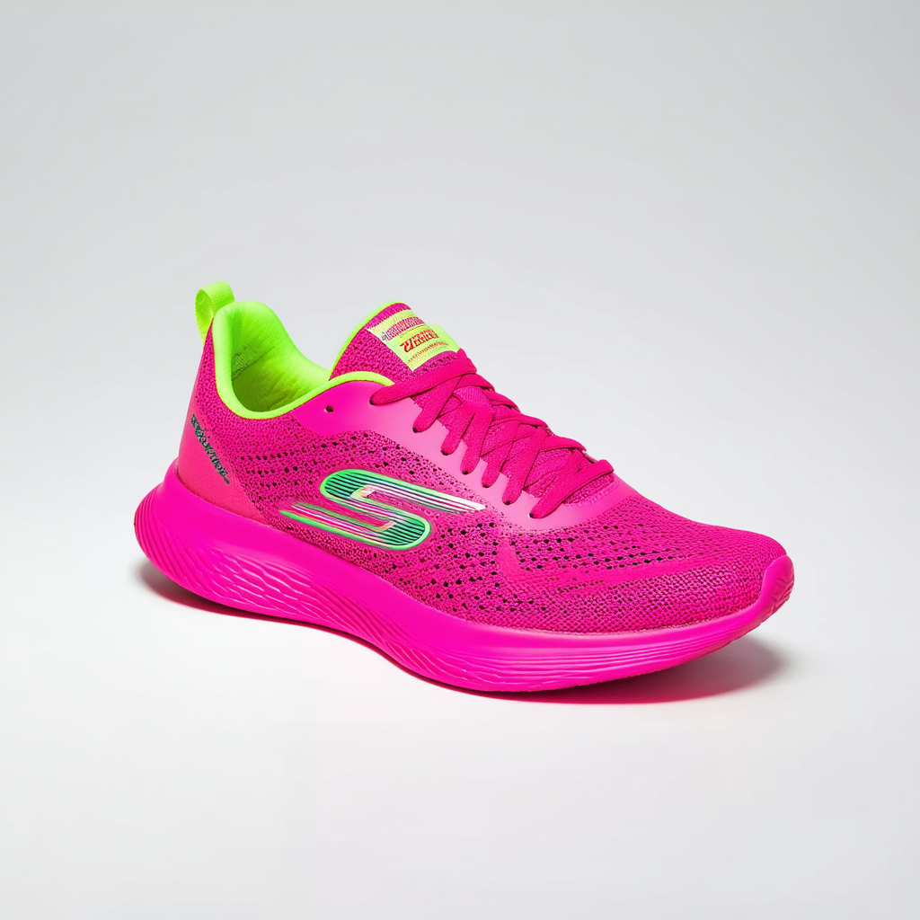 Skechers Women's GO Run Fast - Glide Sneaker, Hot Pink/Lime