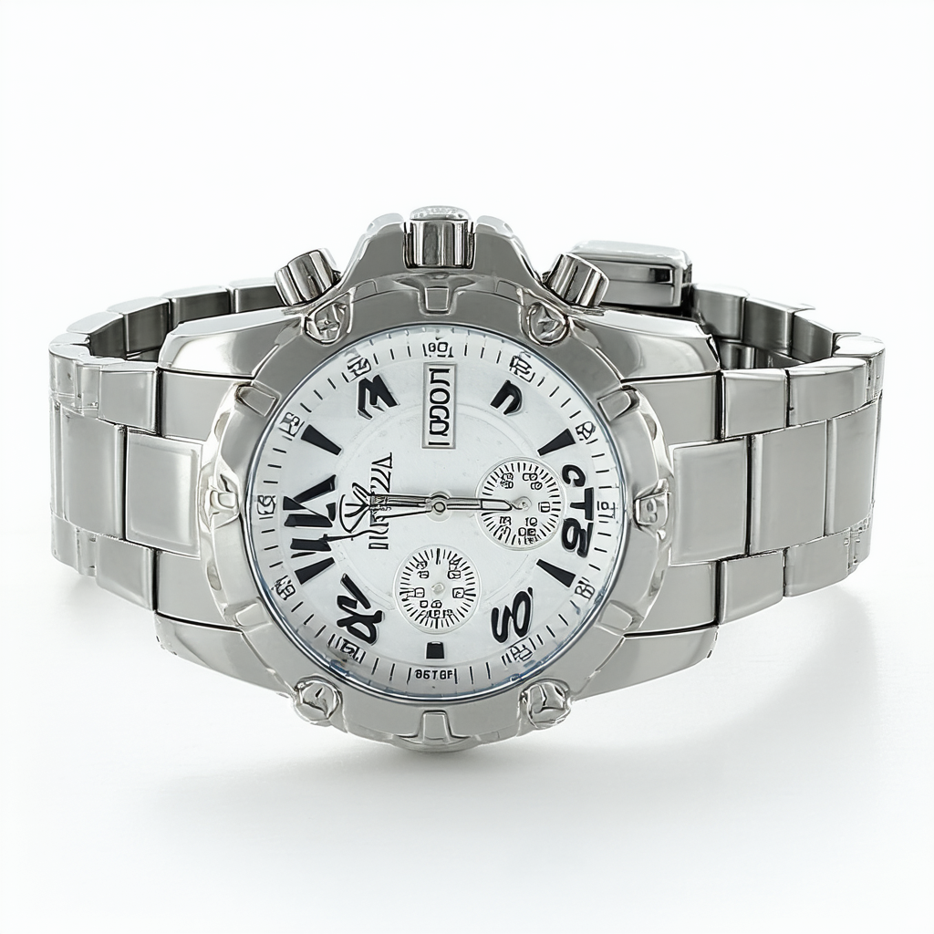 Invicta Men's 16071 BLU Quartz 3 Hand Silver Dial Watch