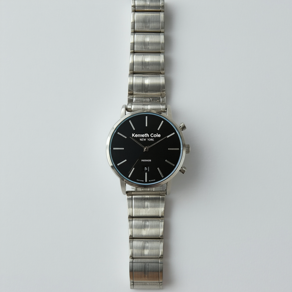 Kenneth Cole New York Men's Brushed Silvertone Barrel Link Watch