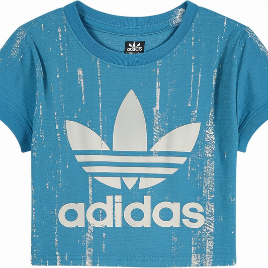 adidas Originals Girls' Graphic Printed Crop Tee