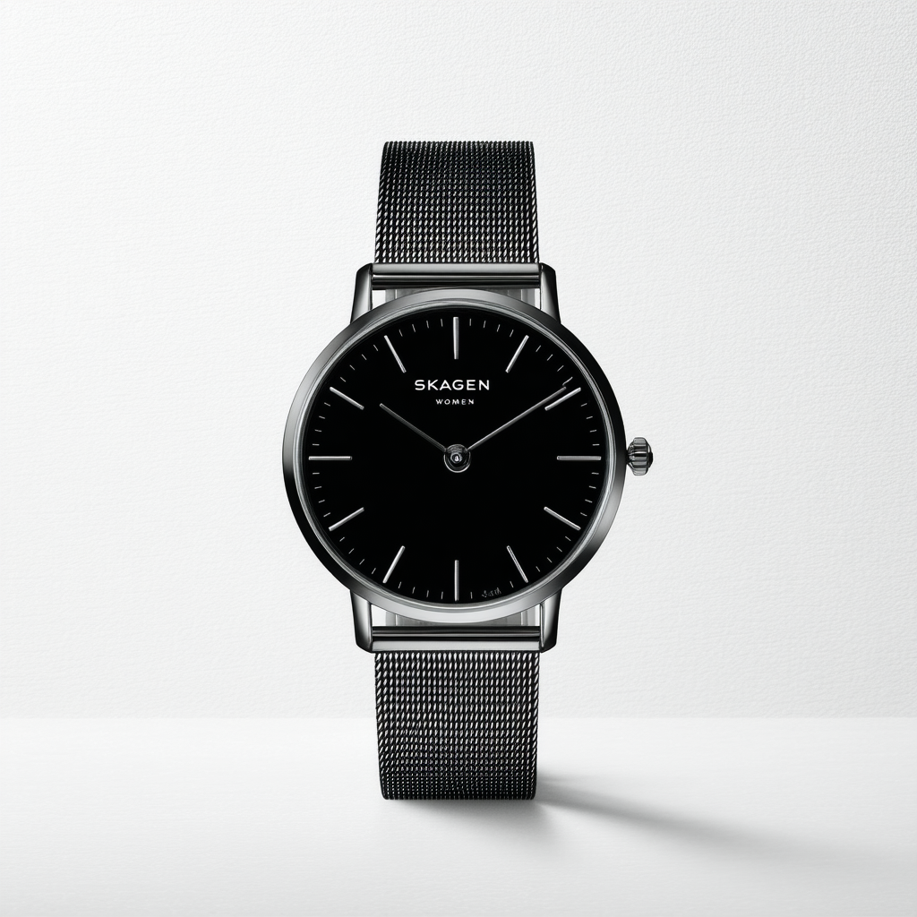 Skagen Women's 585XSTMXB Swiss Titanium Black Watch