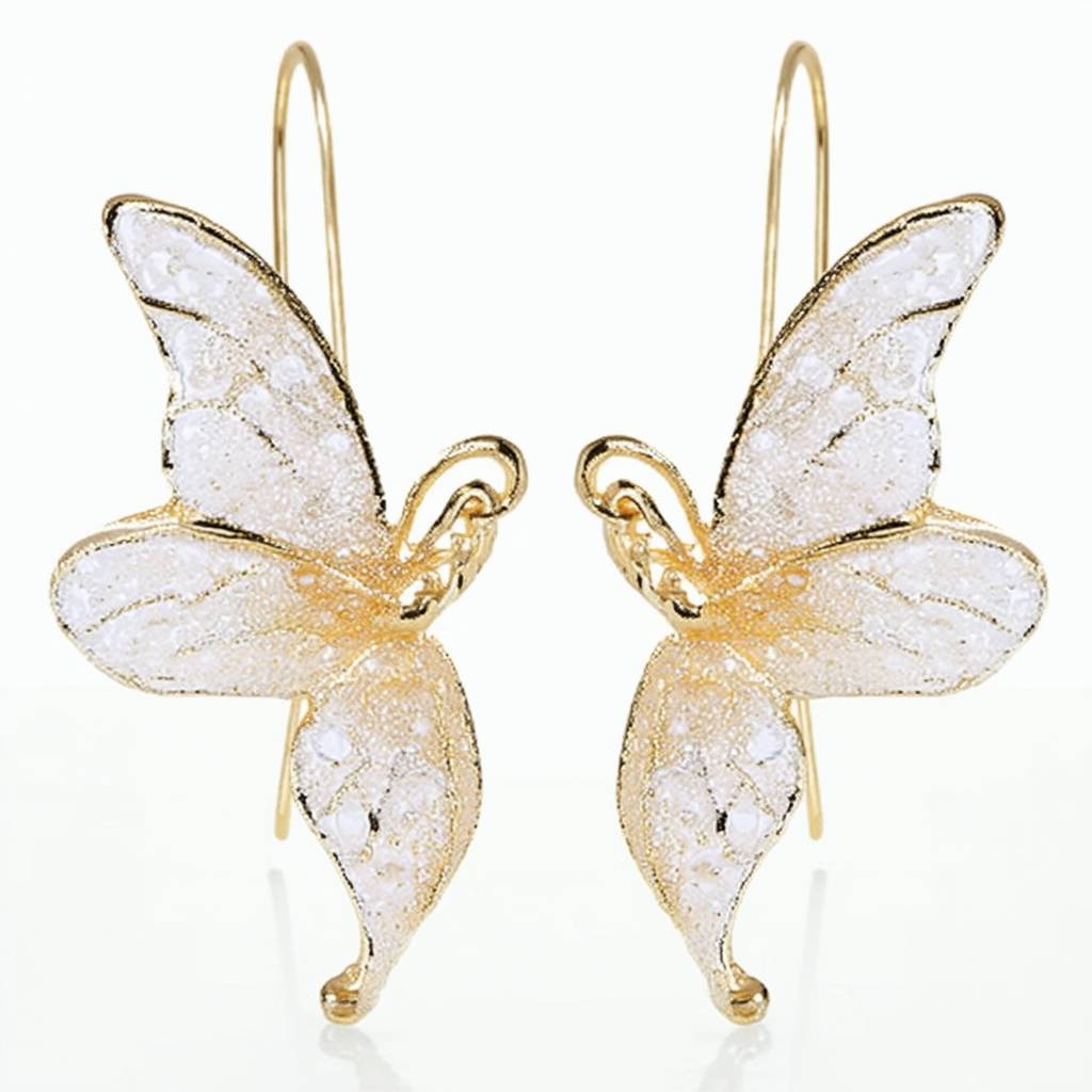 HUVANS - Fairy Wing Fantasy Earrings Gold Dangle Earrings for Women Dance Party Butterfly Earrings