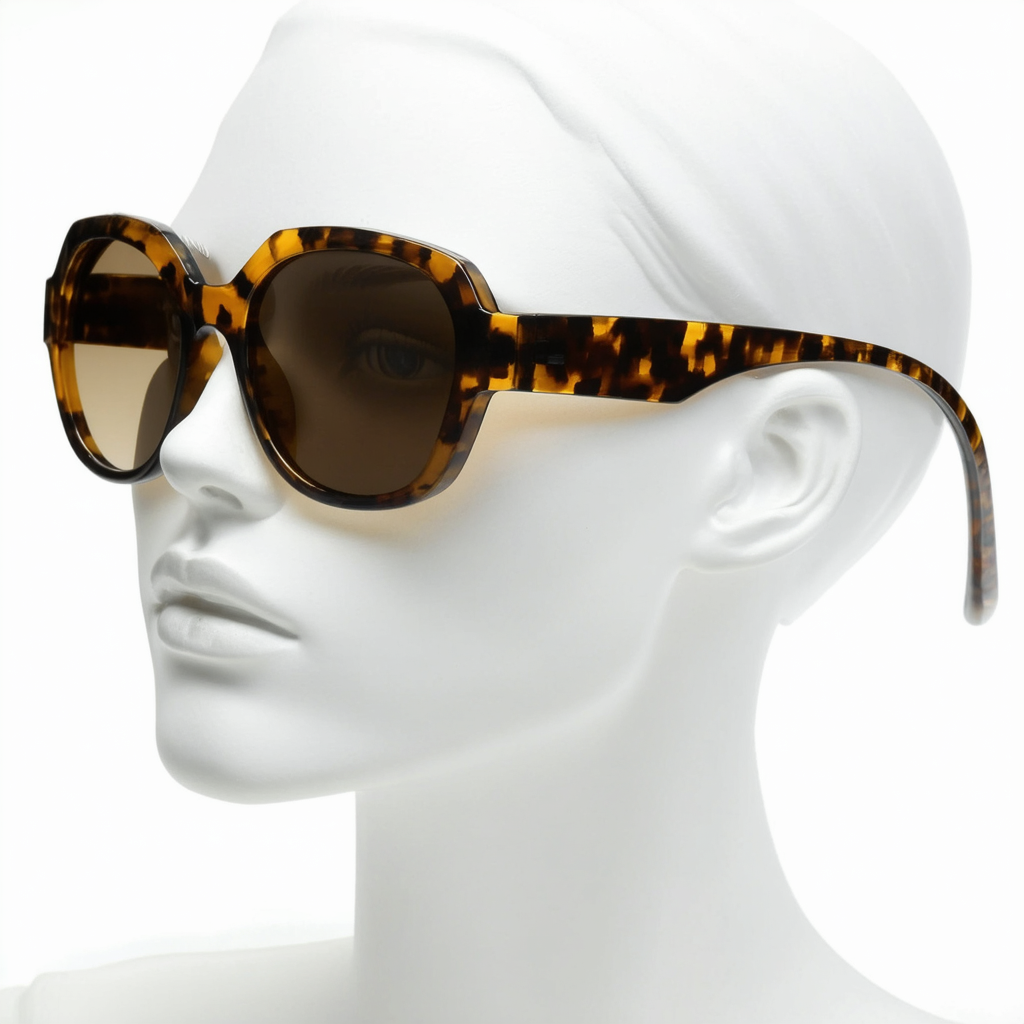 Designer Inspired Shield Wrap Sunglasses (Tortoise Shell)