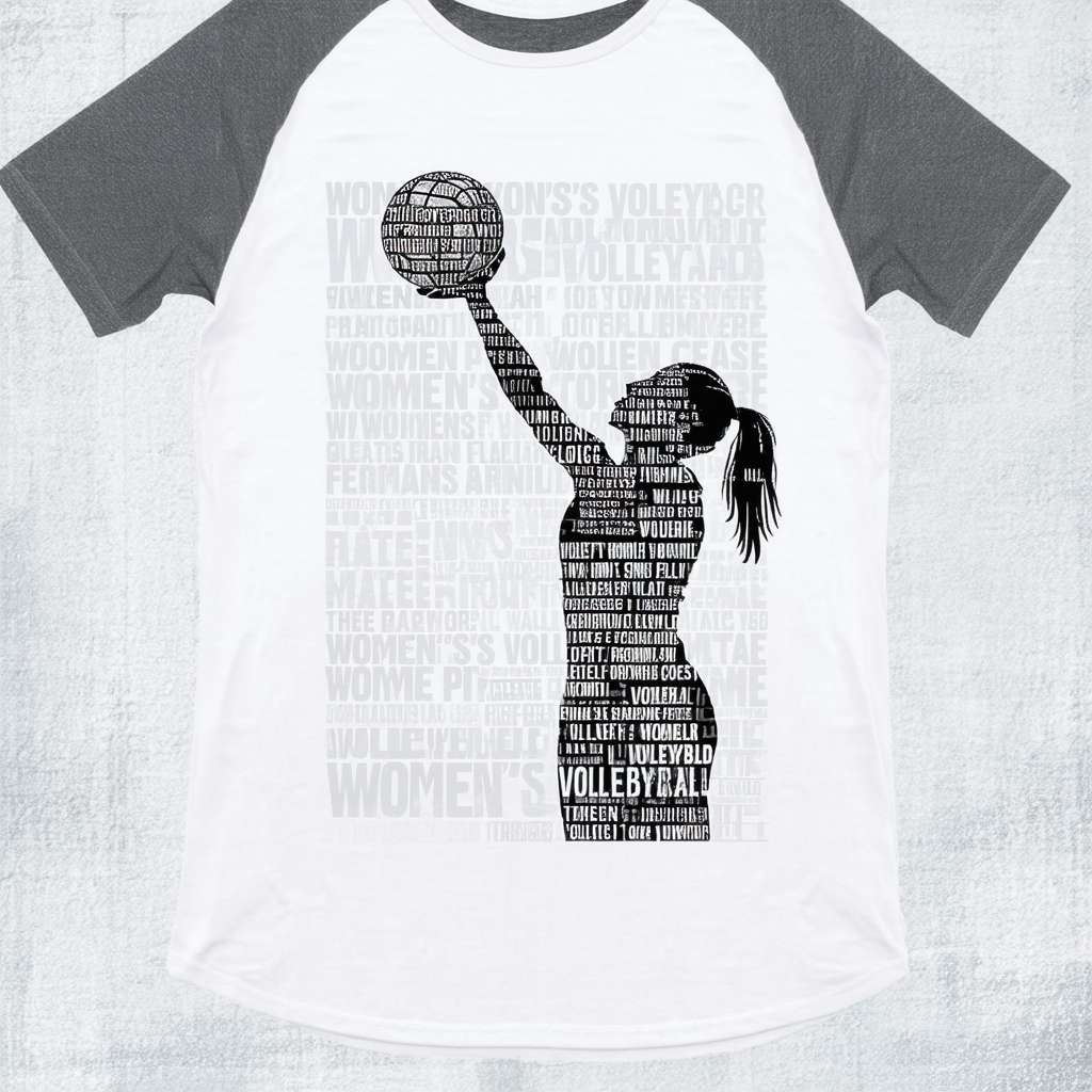 Threadrock Women's Volleyball Player Typography Unisex Raglan T-Shirt