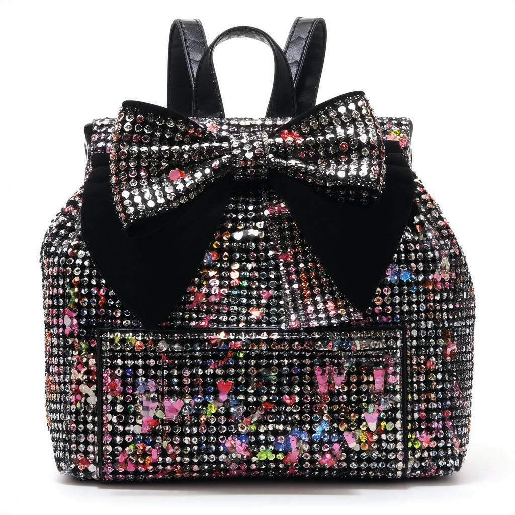 Betsey Johnson Side Bow Backpack Black/Multi One Size