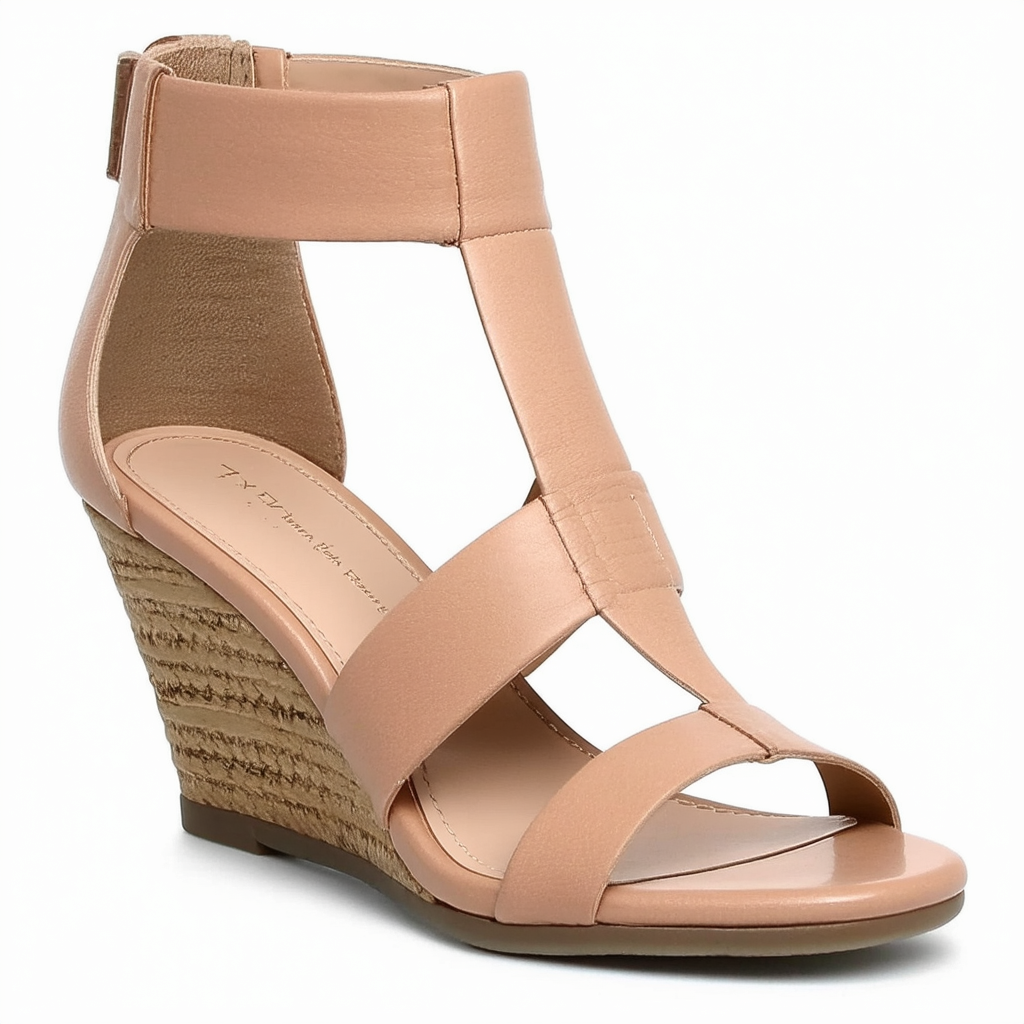 AK Anne Klein Women's Taye Leather Wedge Sandal