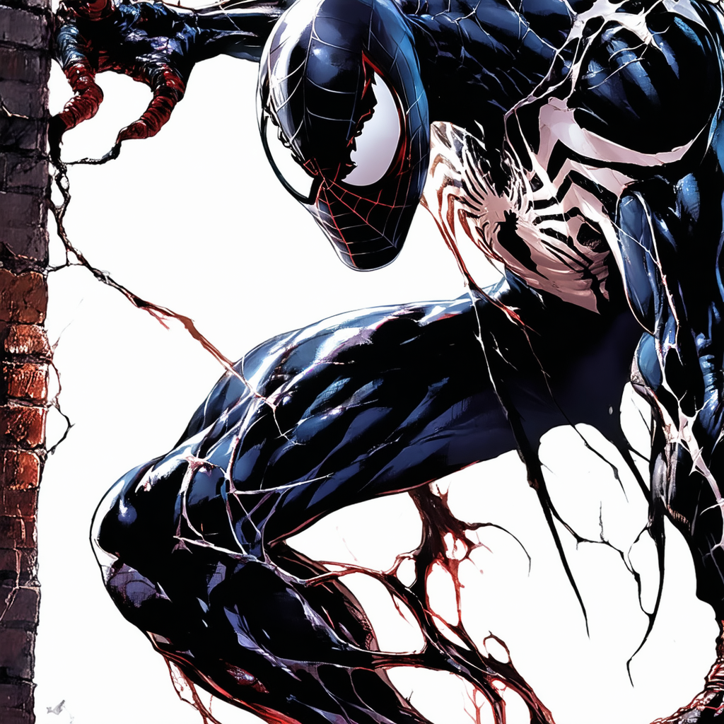 Marvel Men's Gleaming Venom Spider-Man Short Sleeve T-Shirt