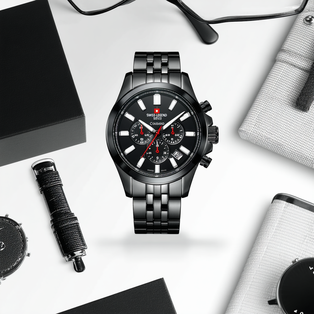 Swiss Legend Men's 40024-BB-22 Colosso Collection Black Ion-Plated Stainless Steel Watch