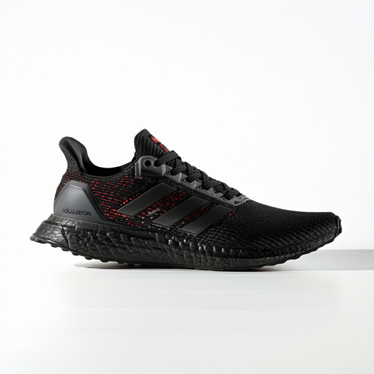 adidas Men's Adizero Boston 7 Running Shoe, carbon/black/hi-res red, 9.5 M US