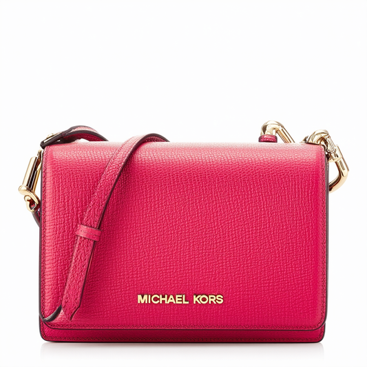 MICHAEL Michael Kors Hamilton Evening Night Out Leather Crossbody Raspberry