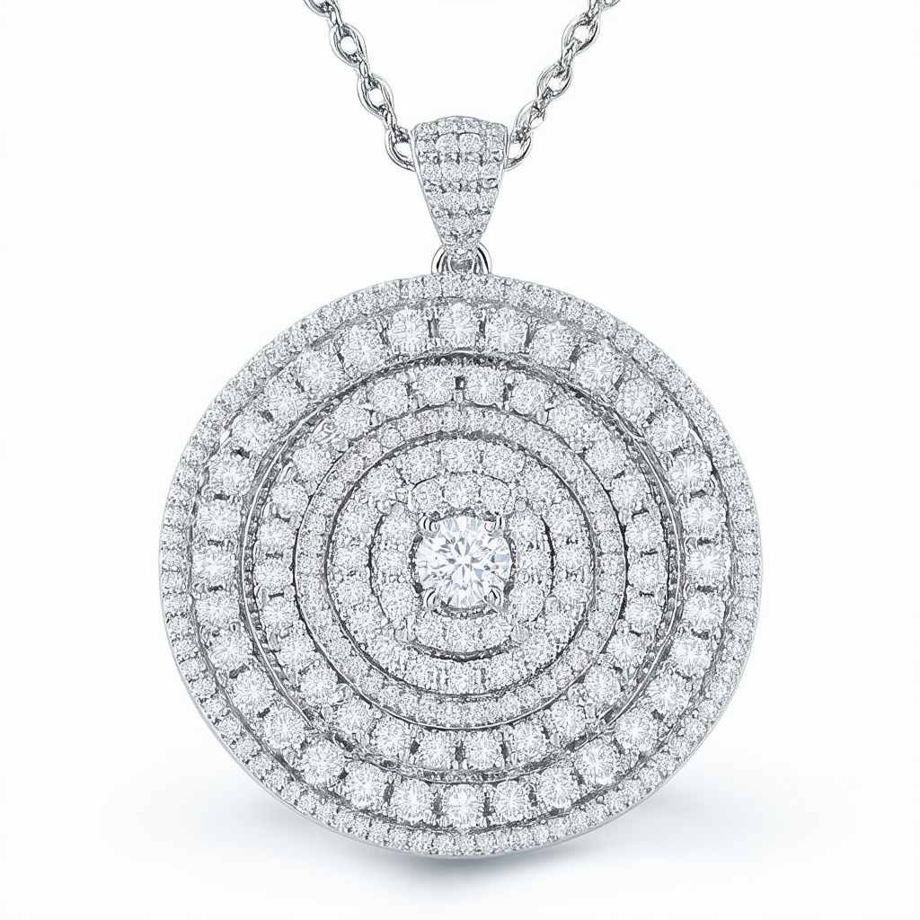 Amazon Collection 14k White Gold Diamond Medallion (1 cttw, H-I Color, I1-I2 Clarity)