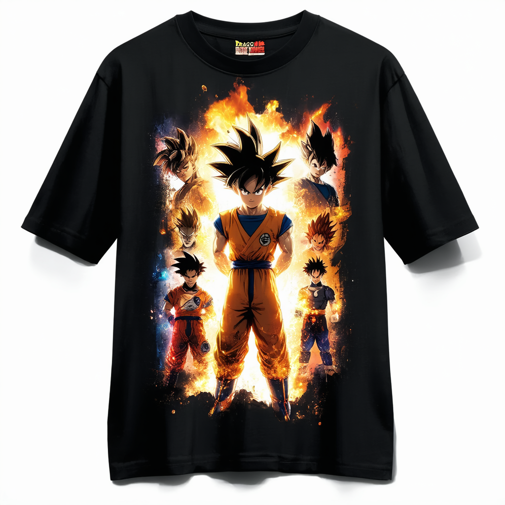 Dragon Ball Super Goku Character Panels Men’s Black T-Shirt