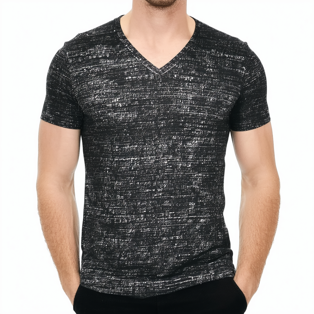 Calvin Klein Men's Short Sleeve Crackled Ck V-Neck T-Shirt