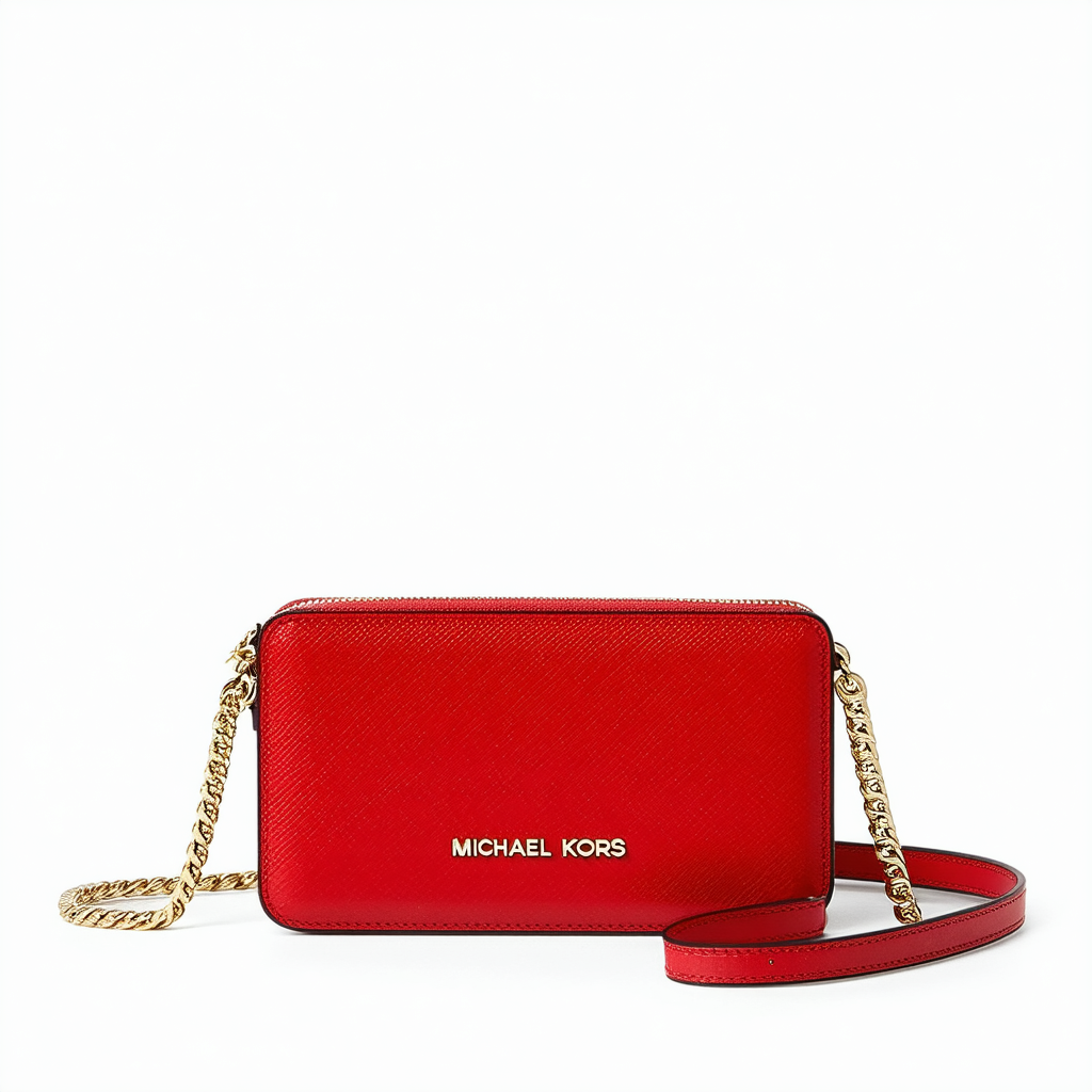 Michael Michael Kors RED Saffiano PVC iPhone Crossbody