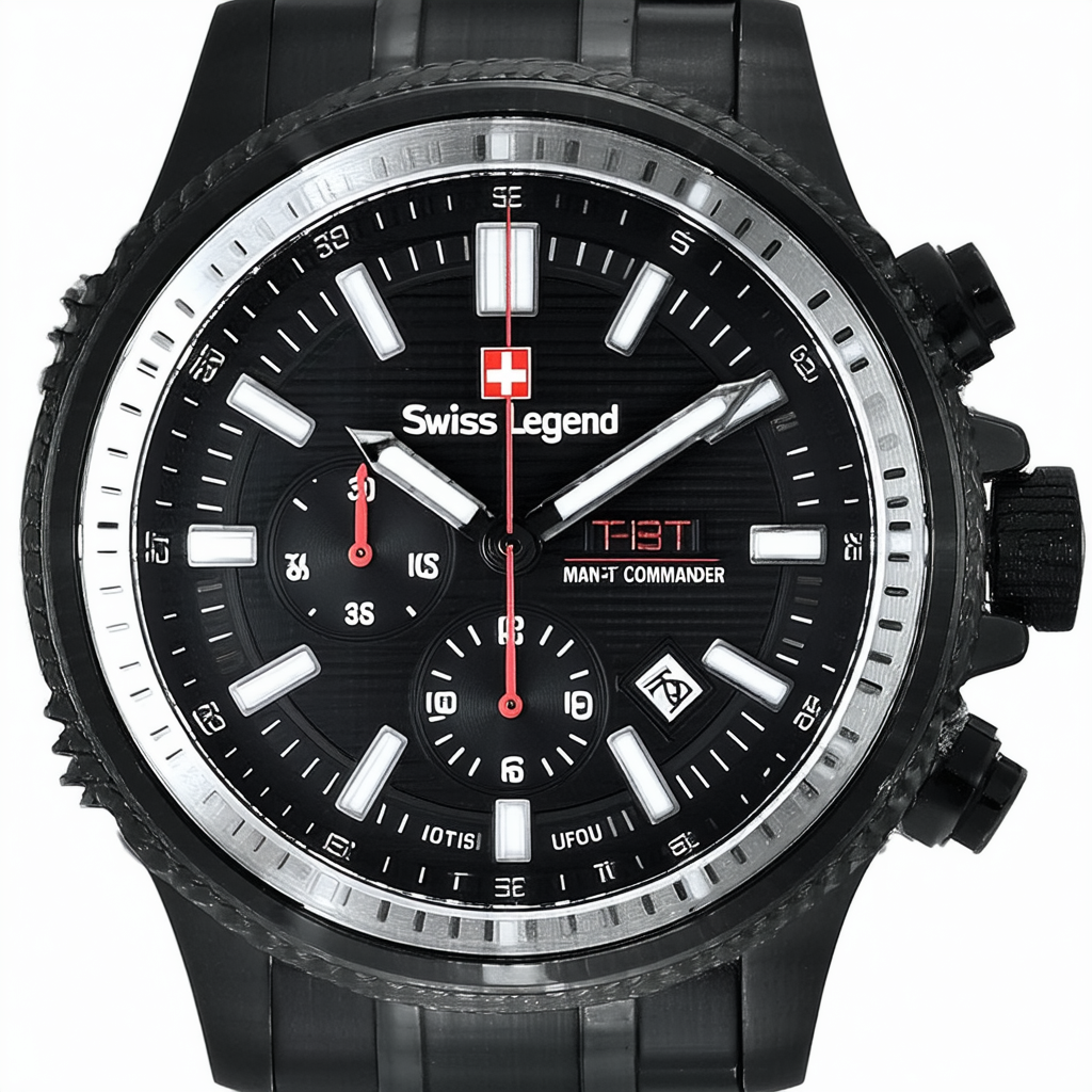 Swiss Legend Men's 11876A-TI-01-W Commander Analog Display Swiss Automatic Black Watch
