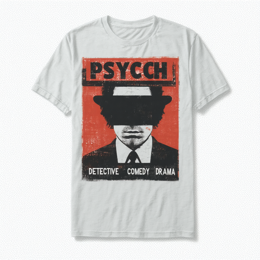 Psych Detective Comedy Drama TV Series USA Squared Adult T-Shirt Tee