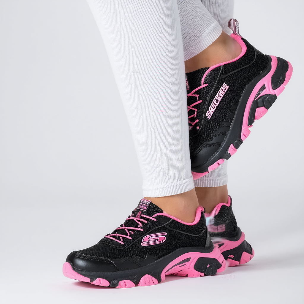 Skechers Skech-Air 2.0 Discoveries Womens Sneakers Black/Hot Pink 6.5 W