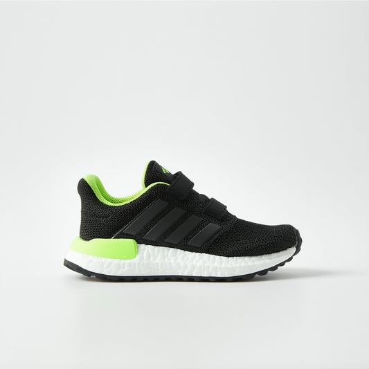 adidas AdiFast AC I Running Sneaker (Infant/Toddler),Black1/Black1/Lab Lime,7.5 M US Toddler