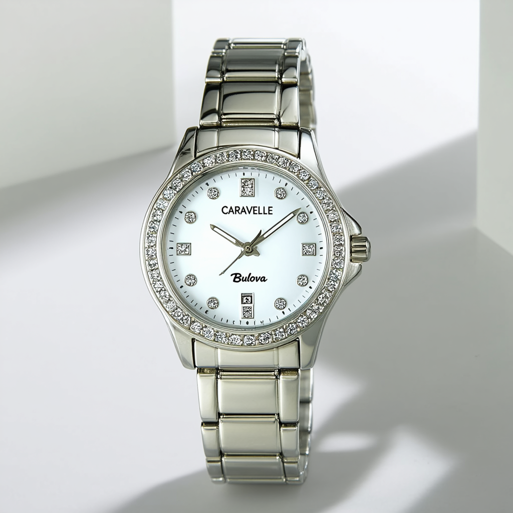 Caravelle by Bulova Women's 43L010 Crystal Accented White Dial Watch