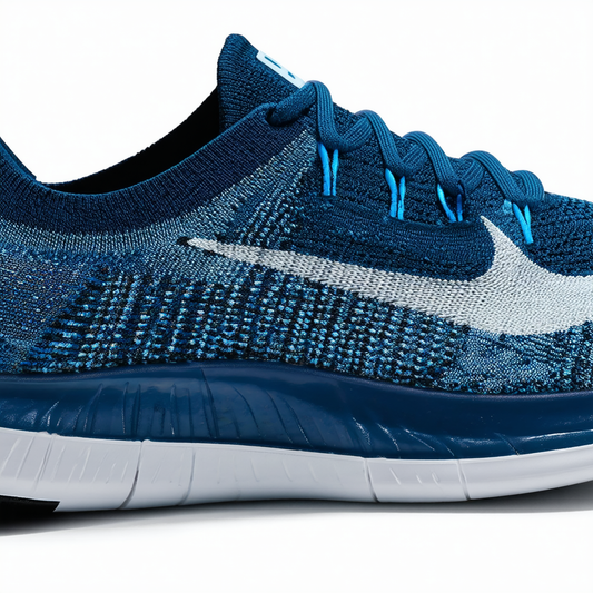 Nike Women's Free RN Flyknit 2018 Squadron Blue/Pure Platinum-Light Carbon 9.5