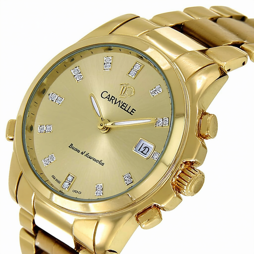 Caravelle by Bulova Men's 44D15 Diamond Accented Champagne Dial Watch