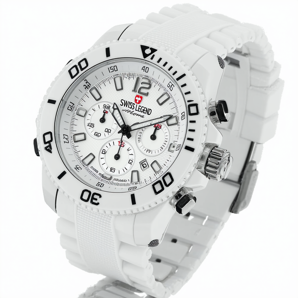 Swiss Legend Men's 30464-02-WHT-BKA Cyclone White Dial Silicone Watch