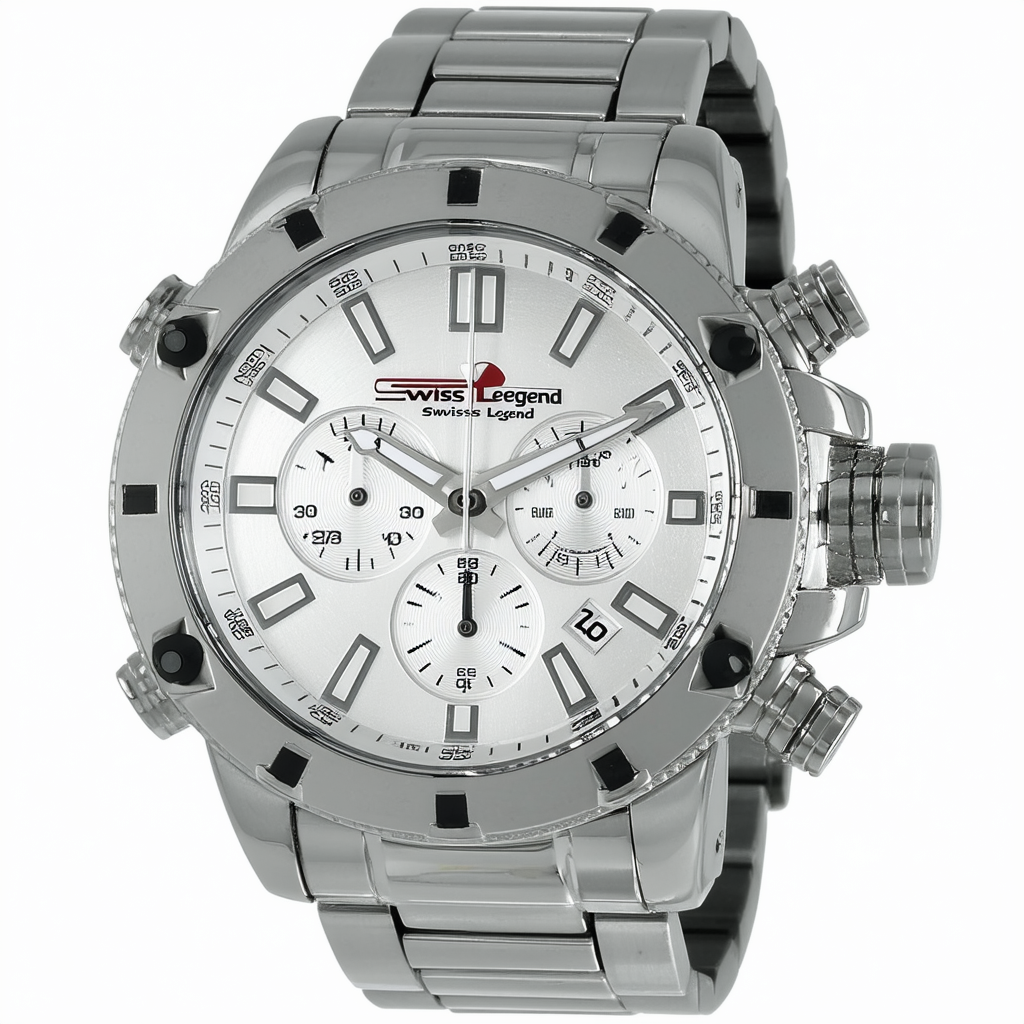 Swiss Legend Men's 30025-02S-BB Throttle Chronograph Silver Dial Watch