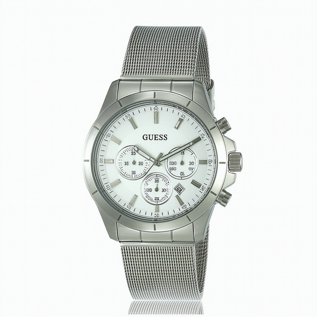 GUESS Men's U16531G1 Stainless Steel Euro-Cool Mesh Multi-Function Watch