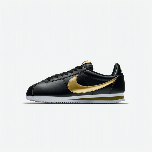 Nike 884412-001 Men Cortez Basic Leather SE Black Gold