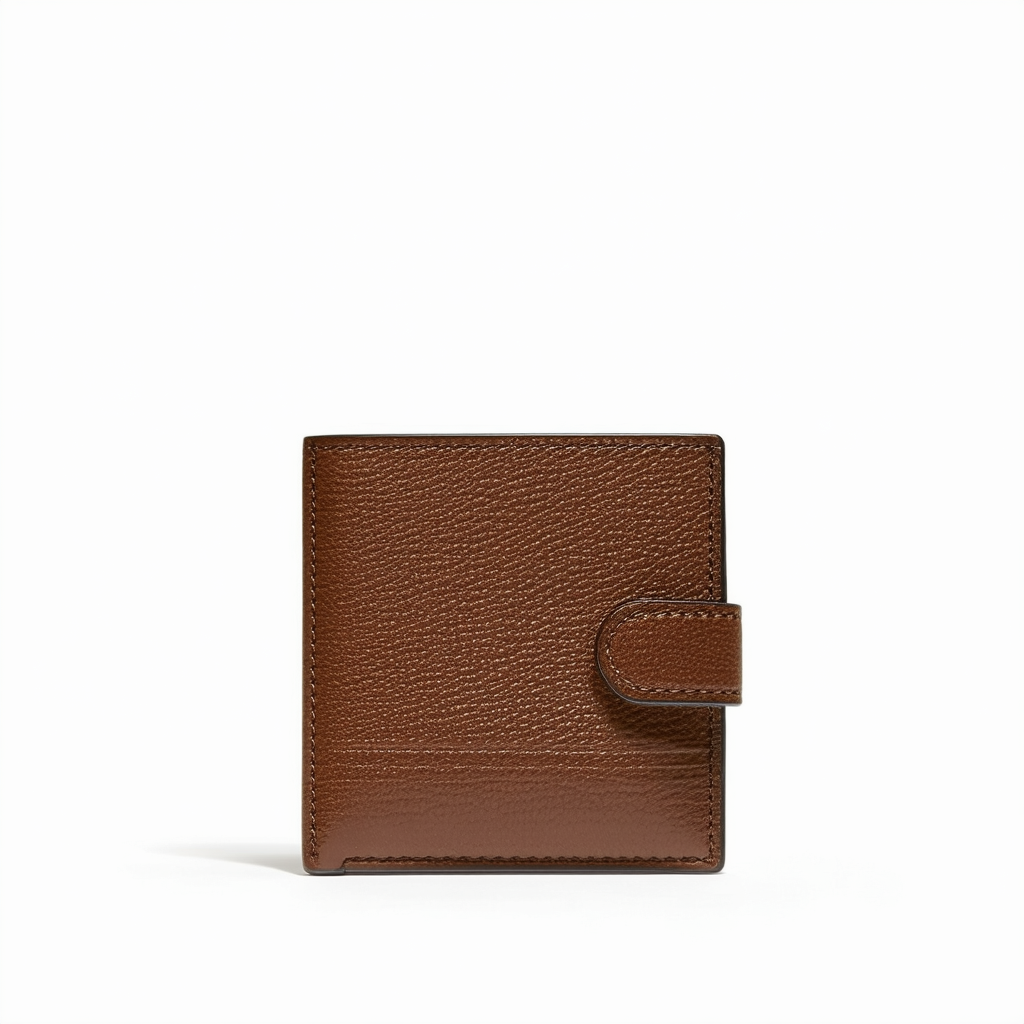 Coach Park Saddle Brown Pebbled Leather Checkbook Wallet