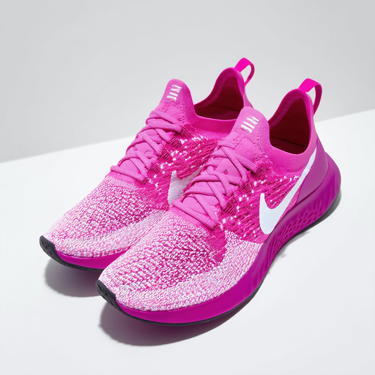 Nike Womens Epic React Flyknit 2 Running Shoes (8.5, Fuchsia/White)