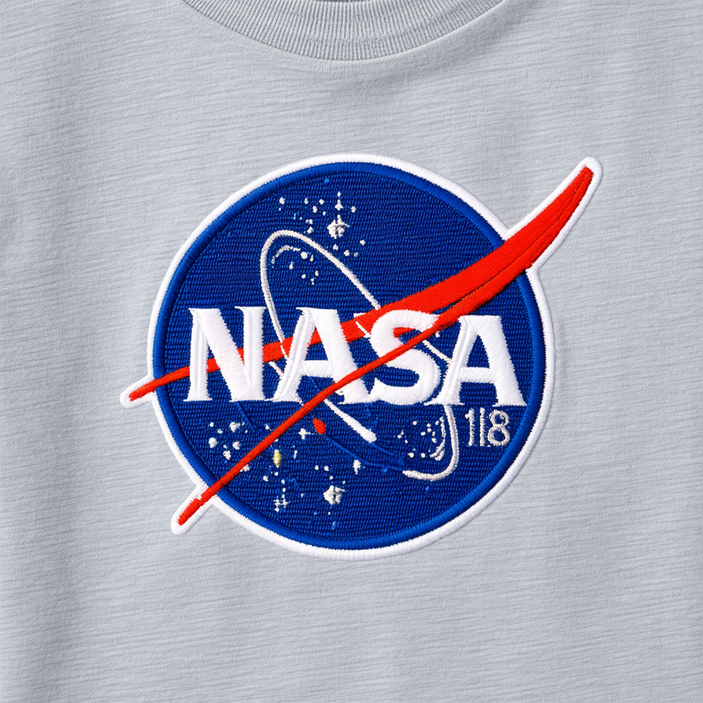 CafePress NASA Logo STS118 Patch Ash Grey T Cotton T-Shirt