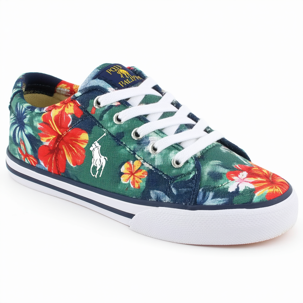 Polo Ralph Lauren Kids Hanford Hawaiian Print BL Fashion Sneaker (Little Kid/Big Kid)