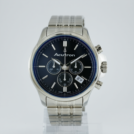 Accutron by Bulova Stratford Chronograph Stainless Steel Mens Watch Date 63B143