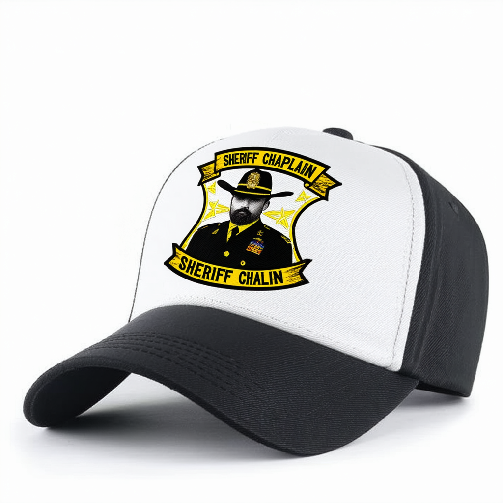 CafePress Sheriff Chaplain Black Cap 3 Baseball Hat, Novelty Black Cap