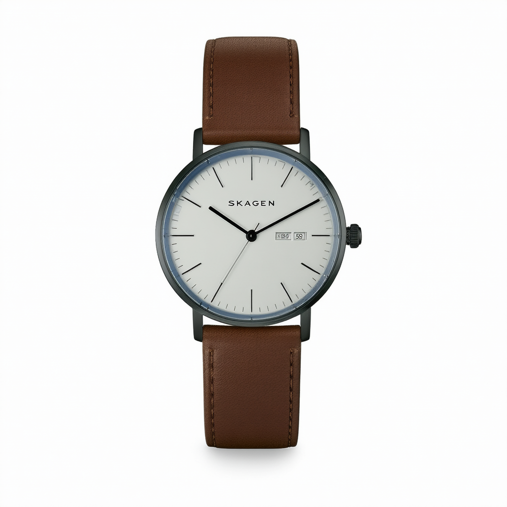 Skagen Men's SKW6277 Hald Dark Brown Leather Watch