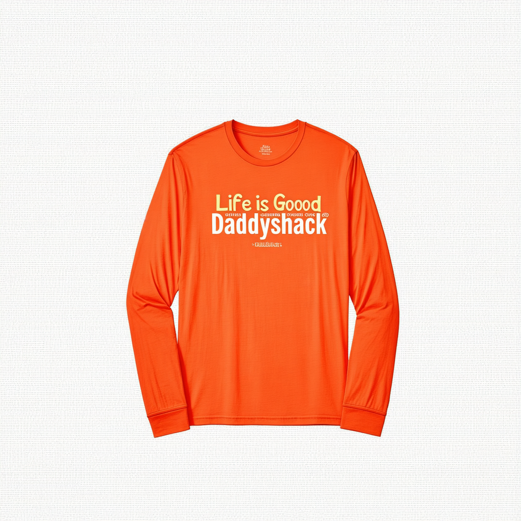 Life is Good Men's Crusher Long Sleeve Daddyshack T-Shirt (Fiery Orange)