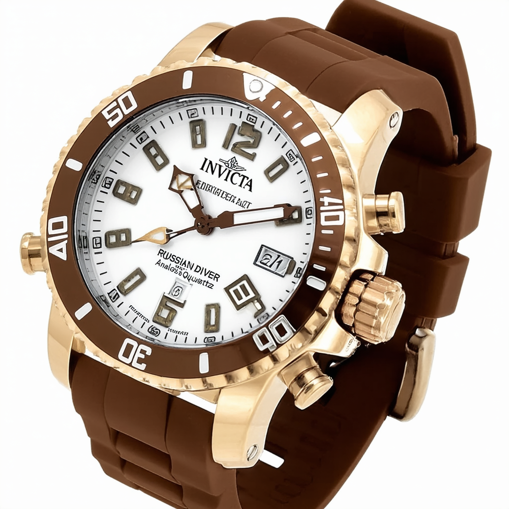 Invicta Men's 17337 Russian Diver Analog Display Swiss Quartz Brown Watch